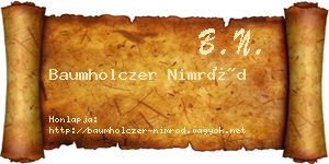 Baumholczer Nimród névjegykártya